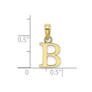 10k Yellow Gold Polished B Block Initial Pendant