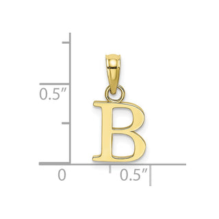 10k Yellow Gold Polished B Block Initial Charm