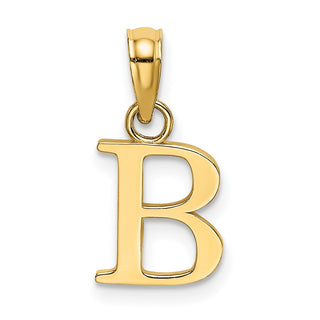 10k Yellow Gold Polished B Block Initial Charm