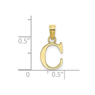 10k Yellow Gold Polished C Block Initial Pendant