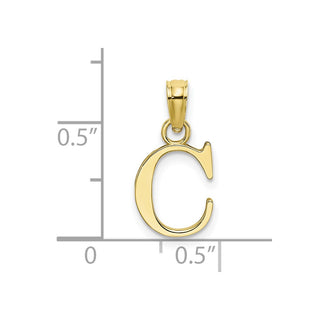 10k Yellow Gold Polished C Block Initial Pendant