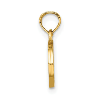 10k Yellow Gold Polished D Block Initial Pendant
