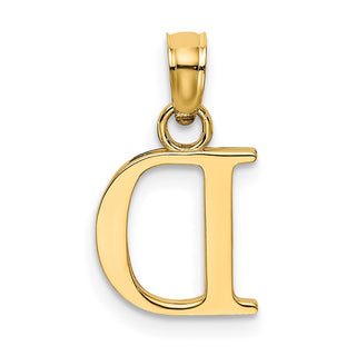 10k Yellow Gold Polished D Block Initial Pendant