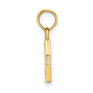 10k Yellow Gold Polished E Block Initial Pendant