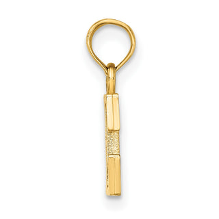 10k Yellow Gold Polished E Block Initial Pendant