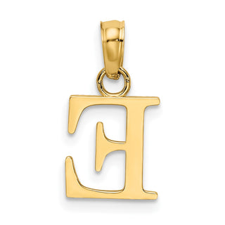 10k Yellow Gold Polished E Block Initial Pendant
