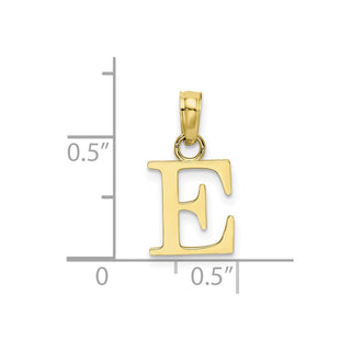 10k Yellow Gold Polished E Block Initial Pendant