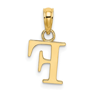 10k Yellow Gold Polished F Block Initial Pendant