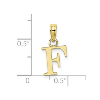 10k Yellow Gold Polished F Block Initial Pendant