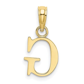 10k Yellow Gold Polished G Block Initial Pendant