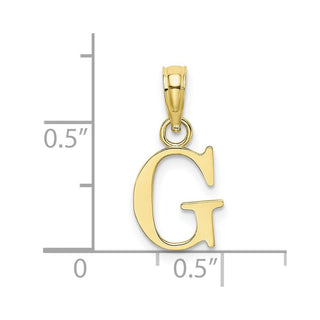 10k Yellow Gold Polished G Block Initial Pendant