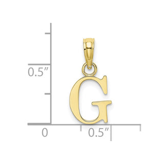10k Yellow Gold Polished G Block Initial Charm