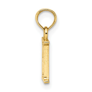 10k Yellow Gold Polished H Block Initial Charm