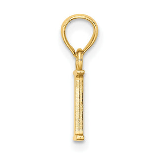 10k Yellow Gold Polished I Block Initial Charm
