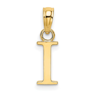 10k Yellow Gold Polished I Block Initial Pendant