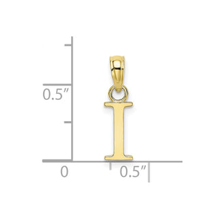 10k Yellow Gold Polished I Block Initial Pendant