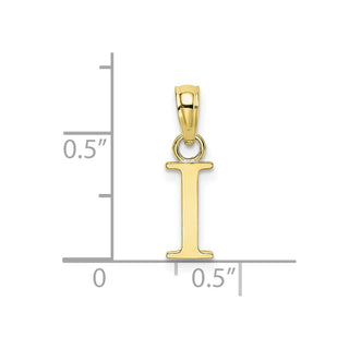 10k Yellow Gold Polished I Block Initial Charm