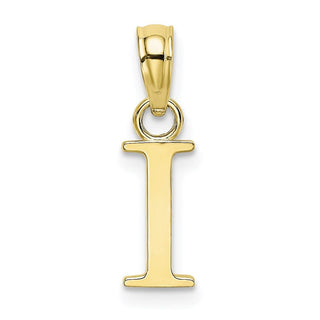 10k Yellow Gold Polished I Block Initial Pendant