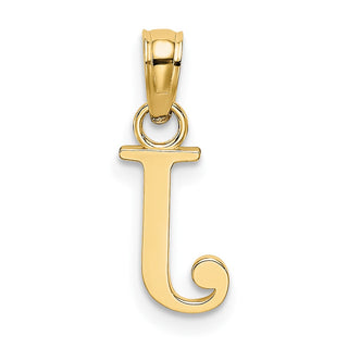 10k Yellow Gold Polished J Block Initial Pendant