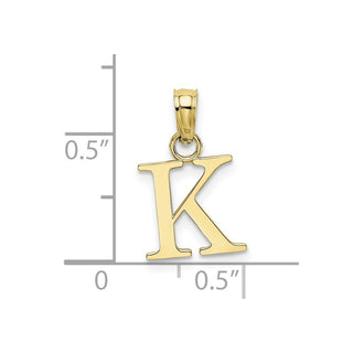 10k Yellow Gold Polished K Block Initial Pendant