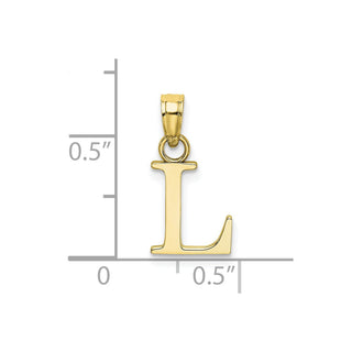 10k Yellow Gold Polished L Block Initial Pendant