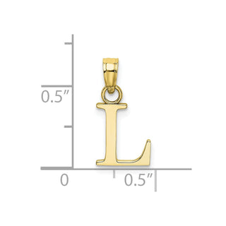 10k Yellow Gold Polished L Block Initial Charm