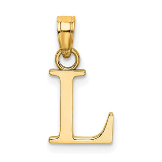 10k Yellow Gold Polished L Block Initial Charm