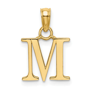 10k Yellow Gold Polished M Block Initial Charm
