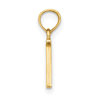 10k Yellow Gold Polished N Block Initial Charm