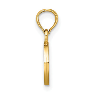 10k Yellow Gold Polished O Block Initial Pendant