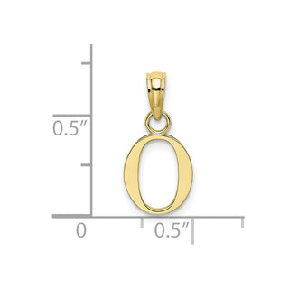 10k Yellow Gold Polished O Block Initial Pendant