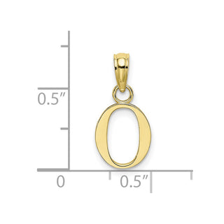 10k Yellow Gold Polished O Block Initial Pendant