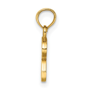 10k Yellow Gold Polished R Block Initial Pendant