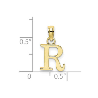 10k Yellow Gold Polished R Block Initial Pendant