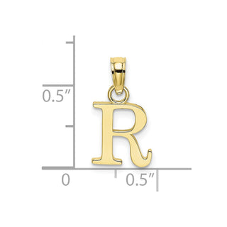10k Yellow Gold Polished R Block Initial Pendant