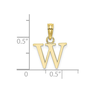 10k Yellow Gold Polished W Block Initial Pendant