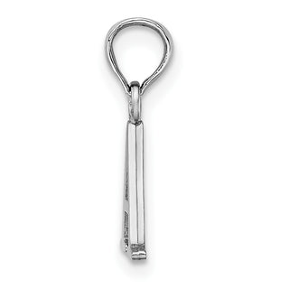 10k White Gold Polished A Block Initial Charm
