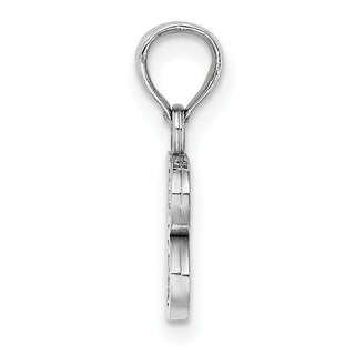 10k White Gold Polished B Block Initial Charm