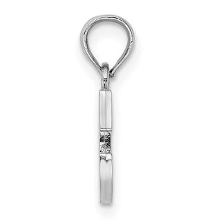 10k White Gold Polished C Block Initial Charm