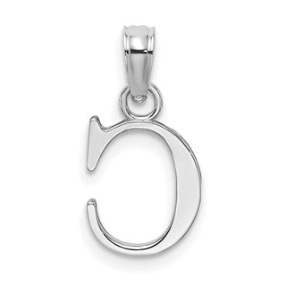 10k White Gold Polished C Block Initial Pendant