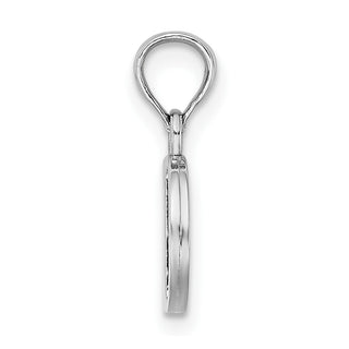 10k White Gold Polished D Block Initial Pendant