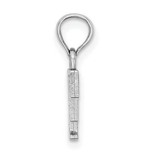 10k White Gold Polished F Block Initial Pendant