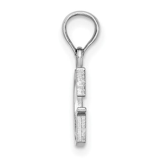 10k White Gold Polished G Block Initial Pendant
