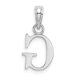 10k White Gold Polished G Block Initial Pendant