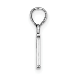 10k White Gold Polished I Block Initial Pendant