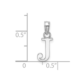 10k White Gold Polished J Block Initial Charm