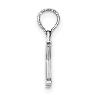 10k White Gold Polished K Block Initial Pendant
