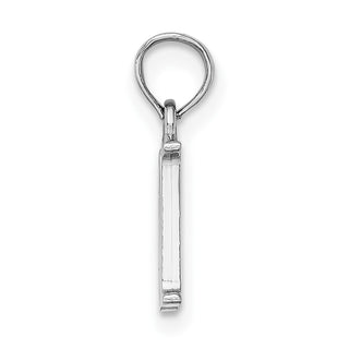 10k White Gold Polished M Block Initial Charm