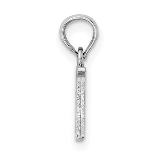 10K White Gold Polished N Block Initial Charm