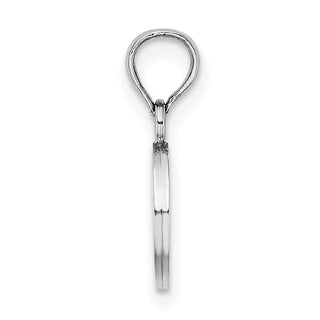 10k White Gold Polished O Block Initial Charm